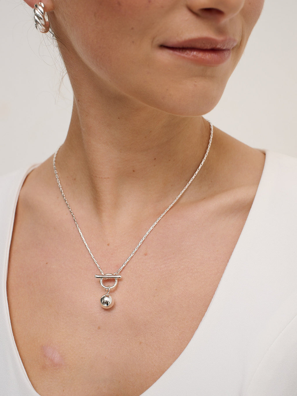 Luna Toggle Necklace - Sterling Silver Plated