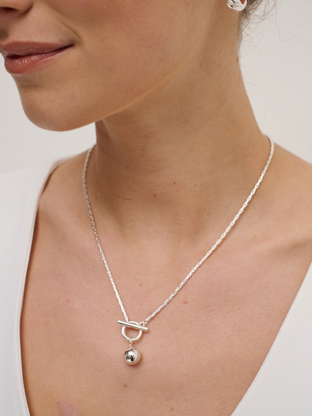 Luna Toggle Necklace - Sterling Silver Plated