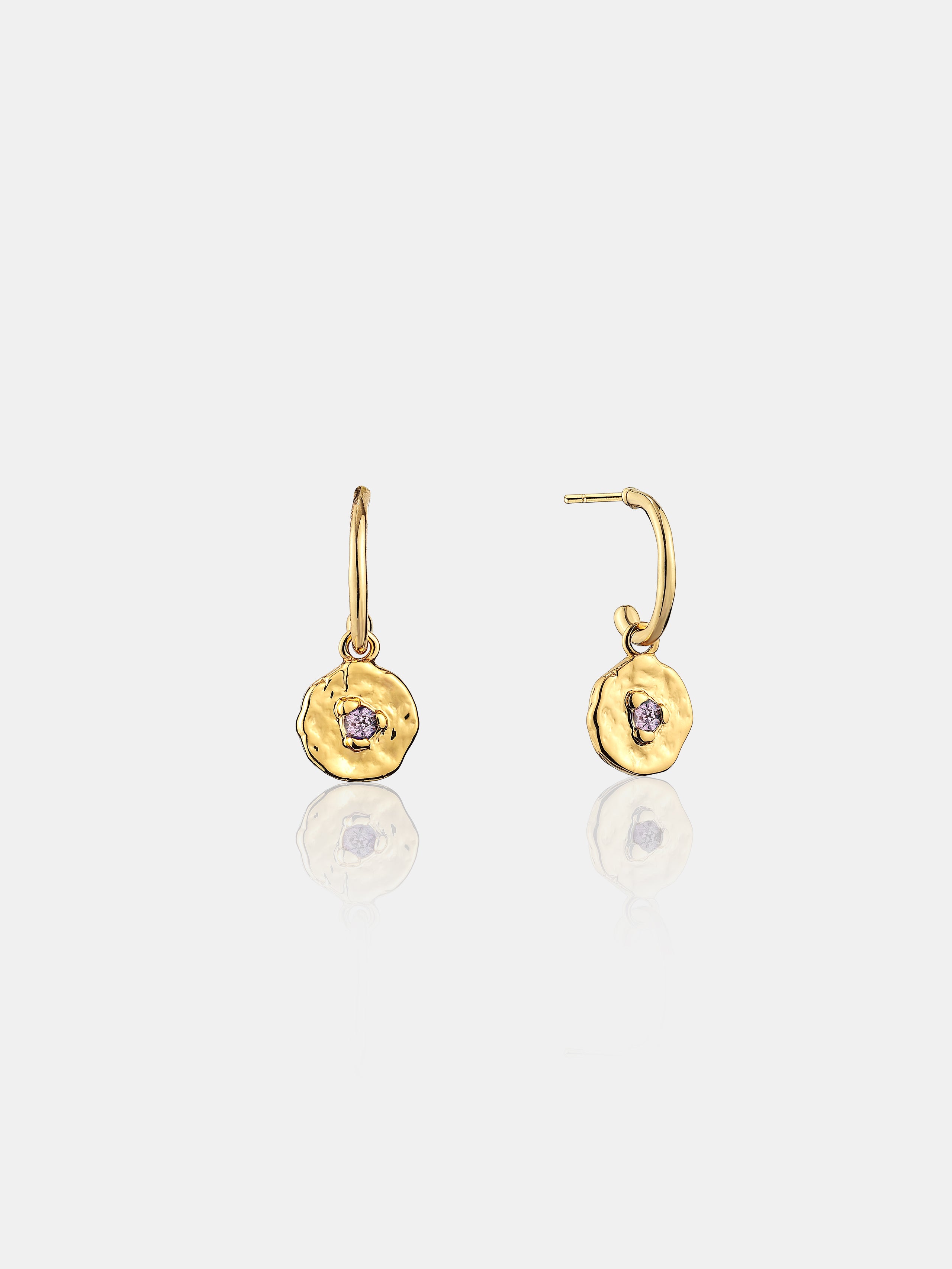Birthstone Earrings - 18K Gold Plated