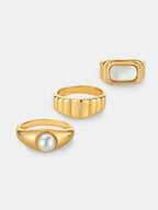 Daily Stacker Ring Set - 18k Gold Plated (3 Sizes)