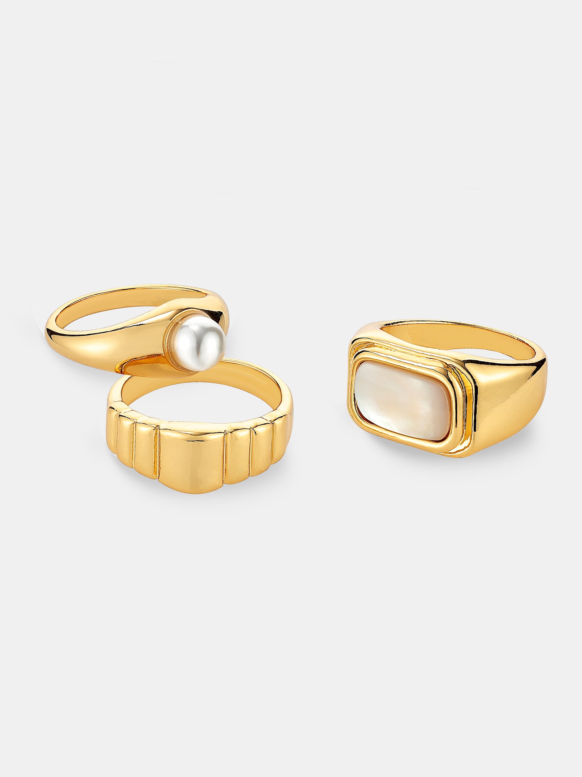 Daily Stacker Ring Set - 18k Gold Plated (3 Sizes)