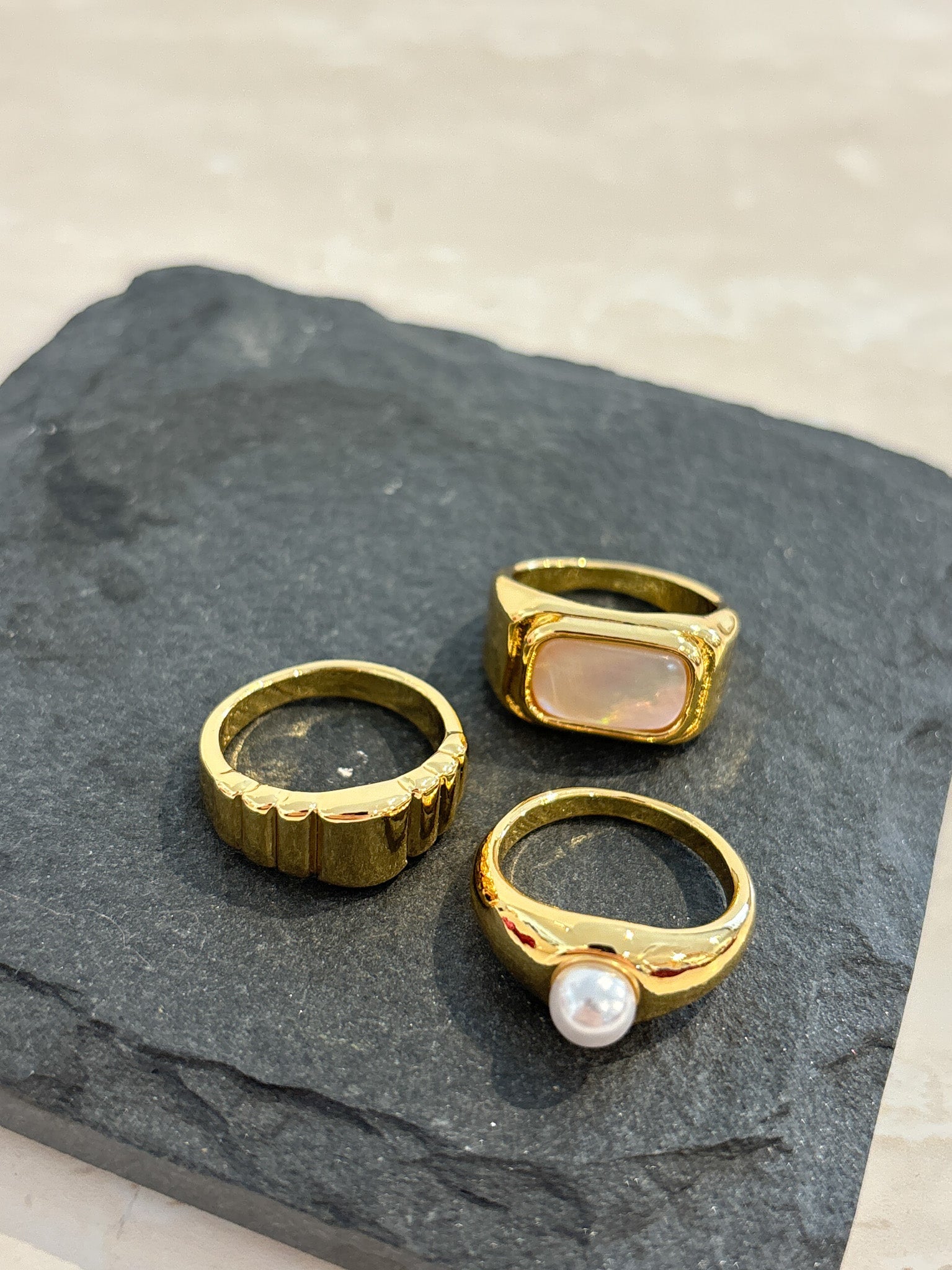 Daily Stacker Ring Set - 18k Gold Plated (3 Sizes)