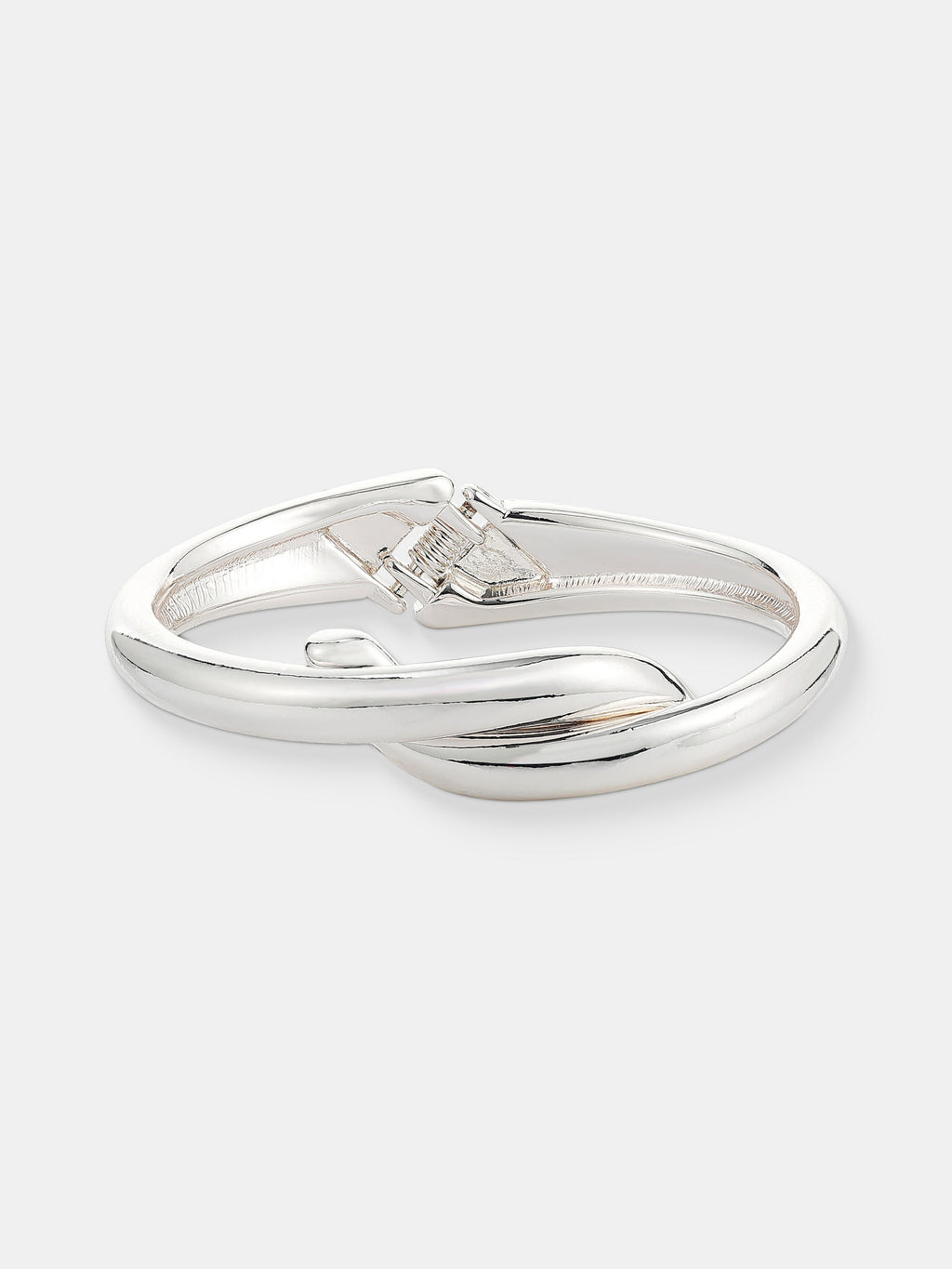 Mia Interlock Twist Bangle - Sterling Silver Plated