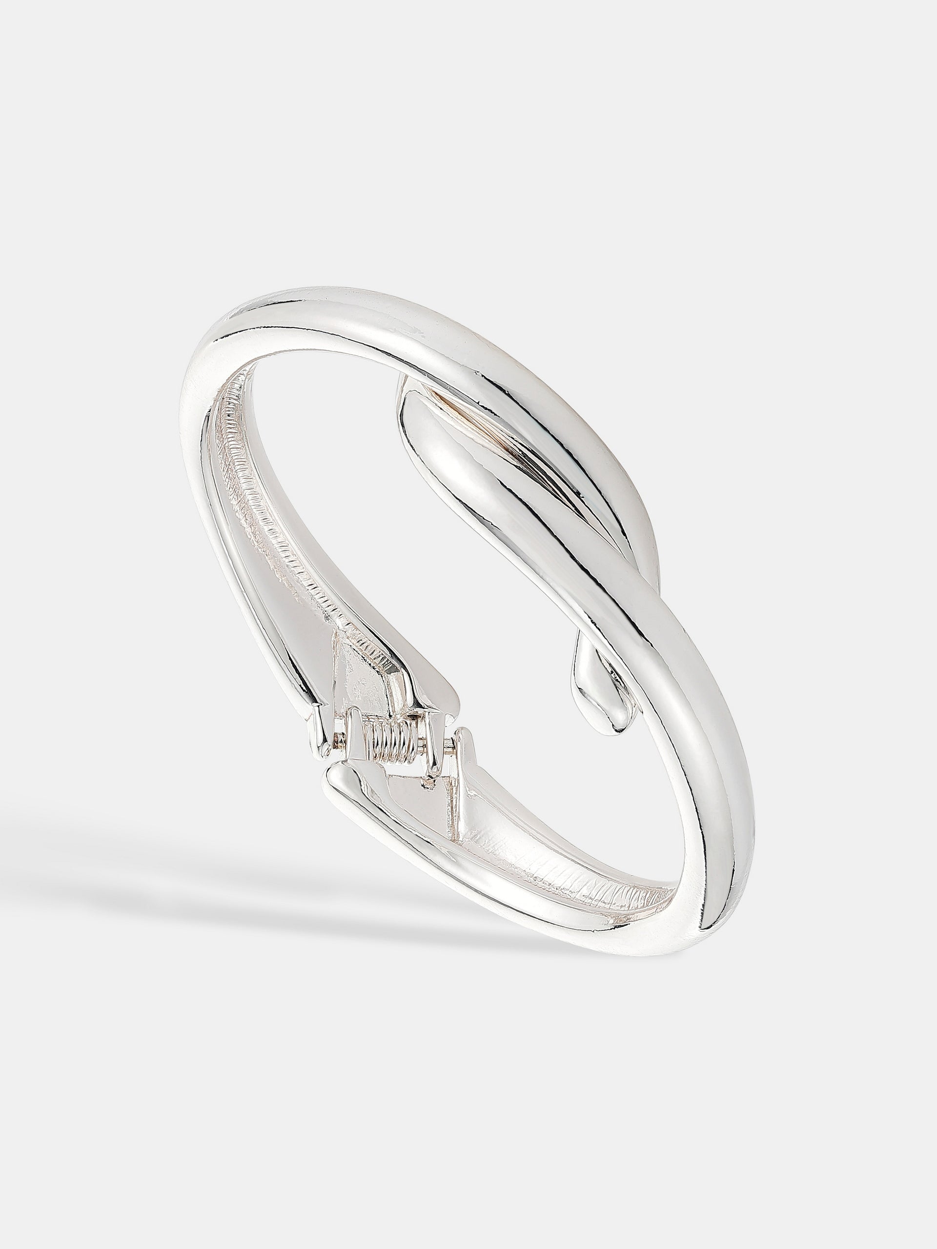Mia Interlock Twist Bangle - Sterling Silver Plated