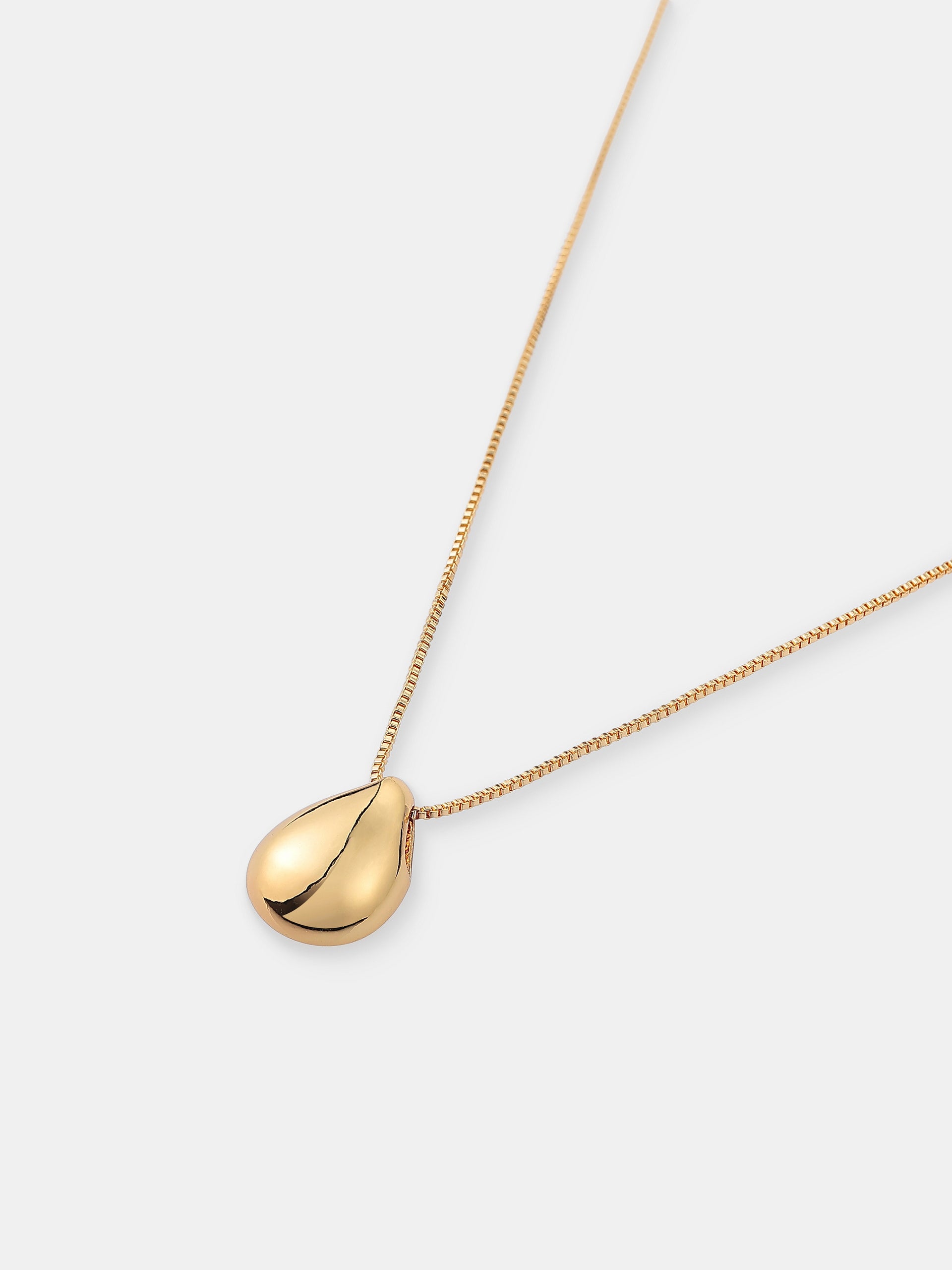 Droplet Pendant Necklace - 18K Gold Plated