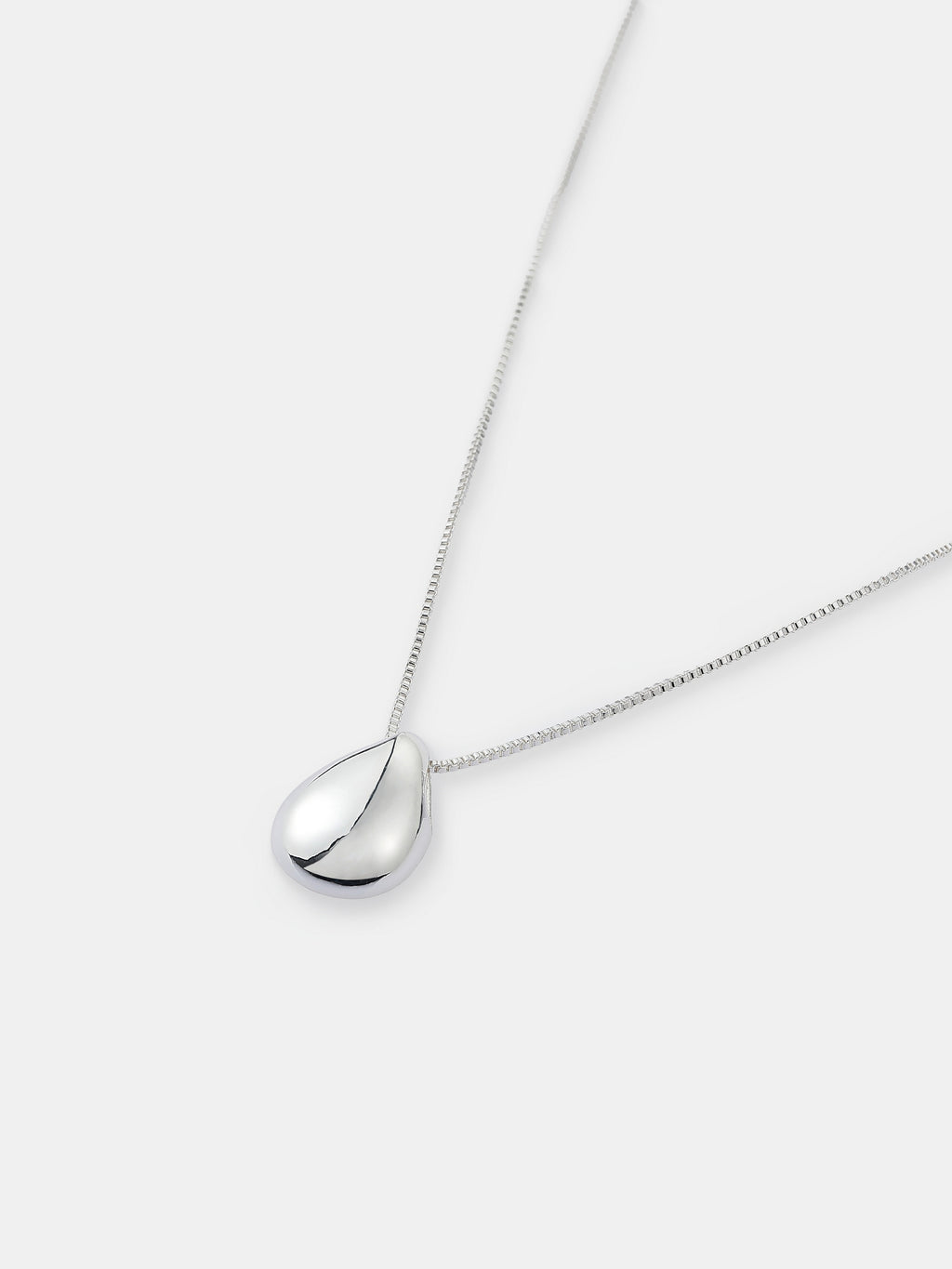 Droplet Pendant Necklace - Sterling Silver Plated