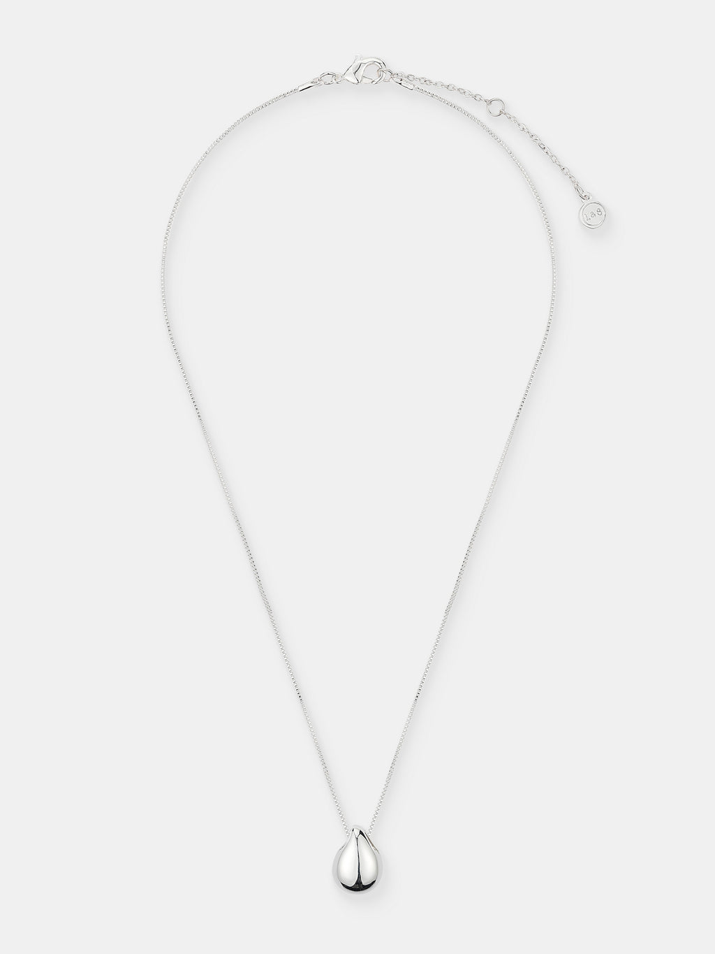 Droplet Pendant Necklace - Sterling Silver Plated