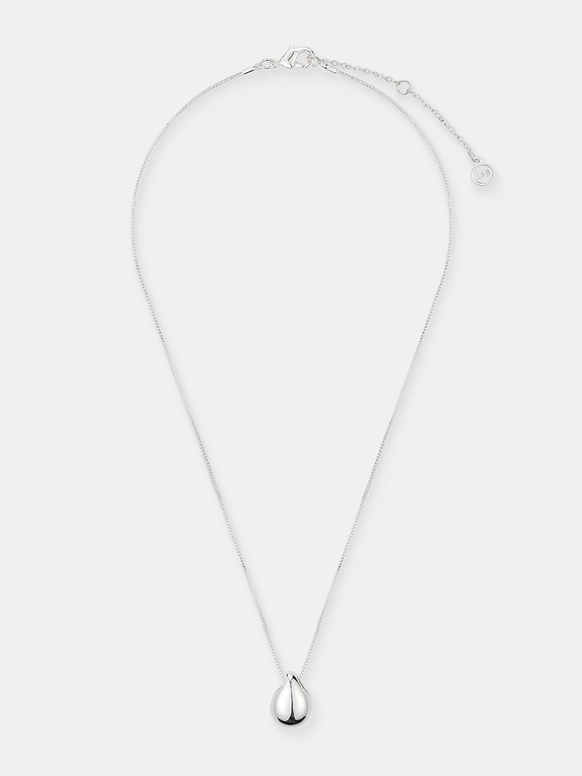 Droplet Pendant Necklace - Sterling Silver Plated