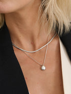 Droplet Pendant Necklace - Sterling Silver Plated