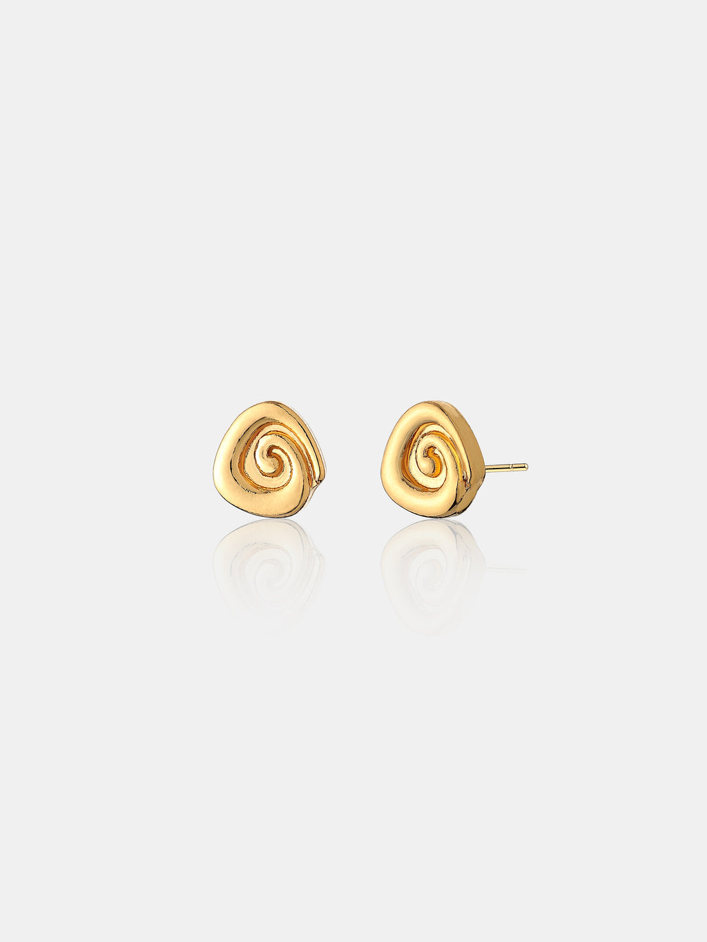 Swirl Stud 18K Gold Plated Earrings
