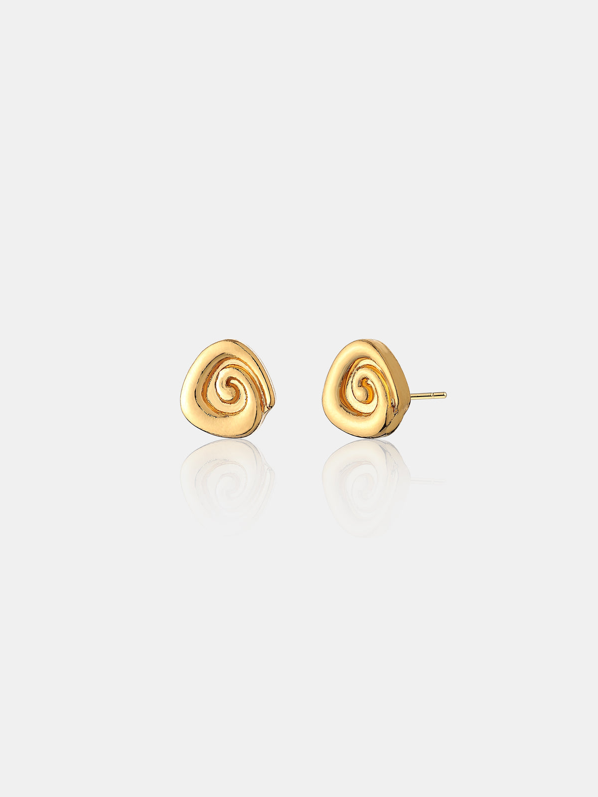 Swirl Stud 18K Gold Plated Earrings