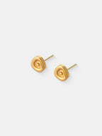 Swirl Stud 18K Gold Plated Earrings