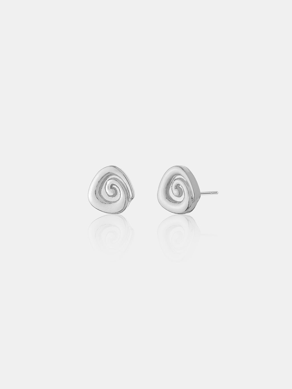 Swirl Stud Sterling Silver Plated Earrings