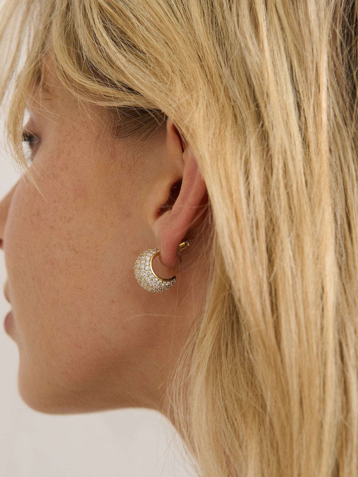 Diamanté Droplet Earrings - 18K Gold Plated