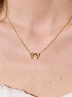 Carri Bow Necklace - 18K Gold Plated