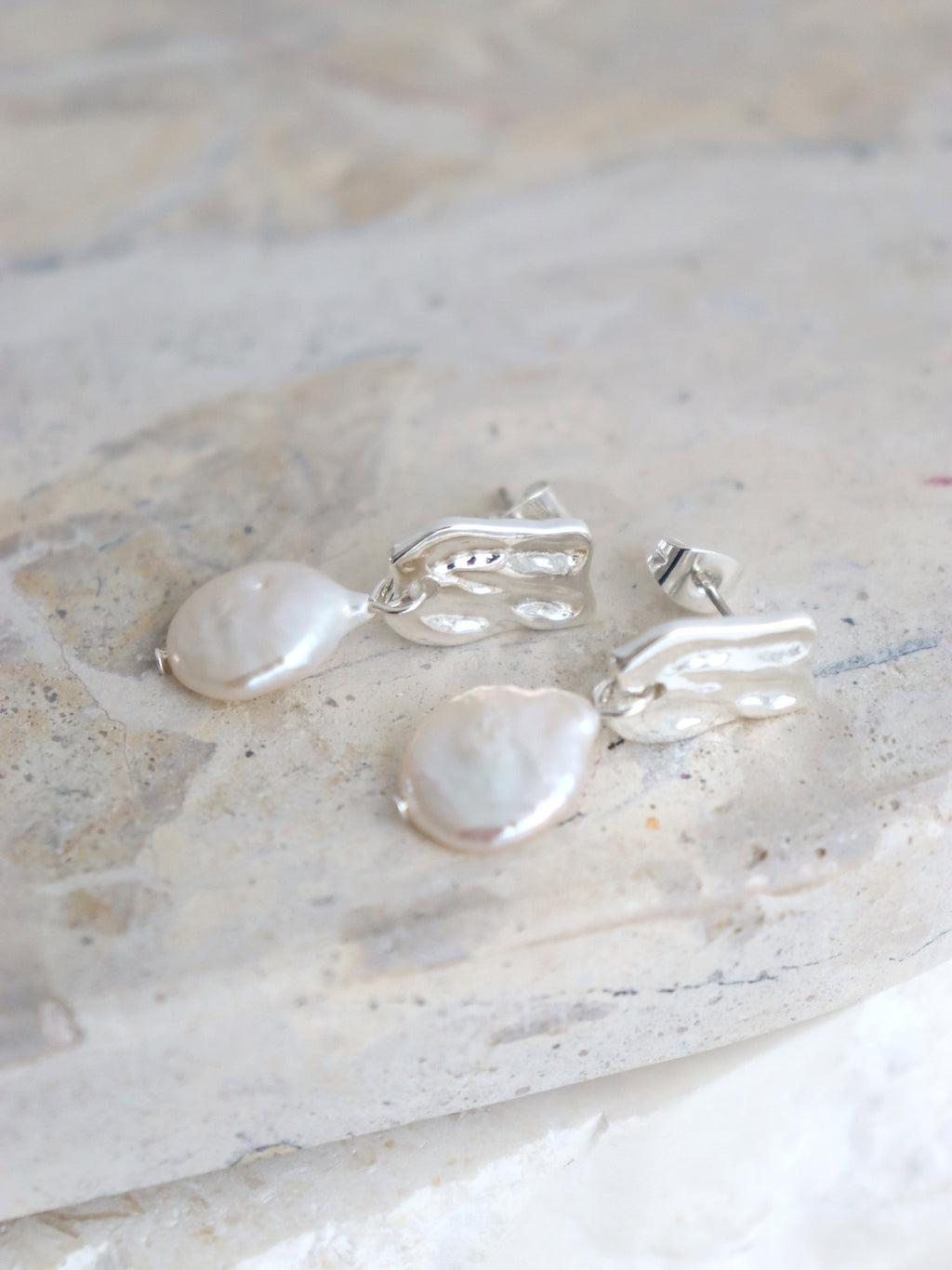 Messina Pearl Sterling Silver Plated Earrings