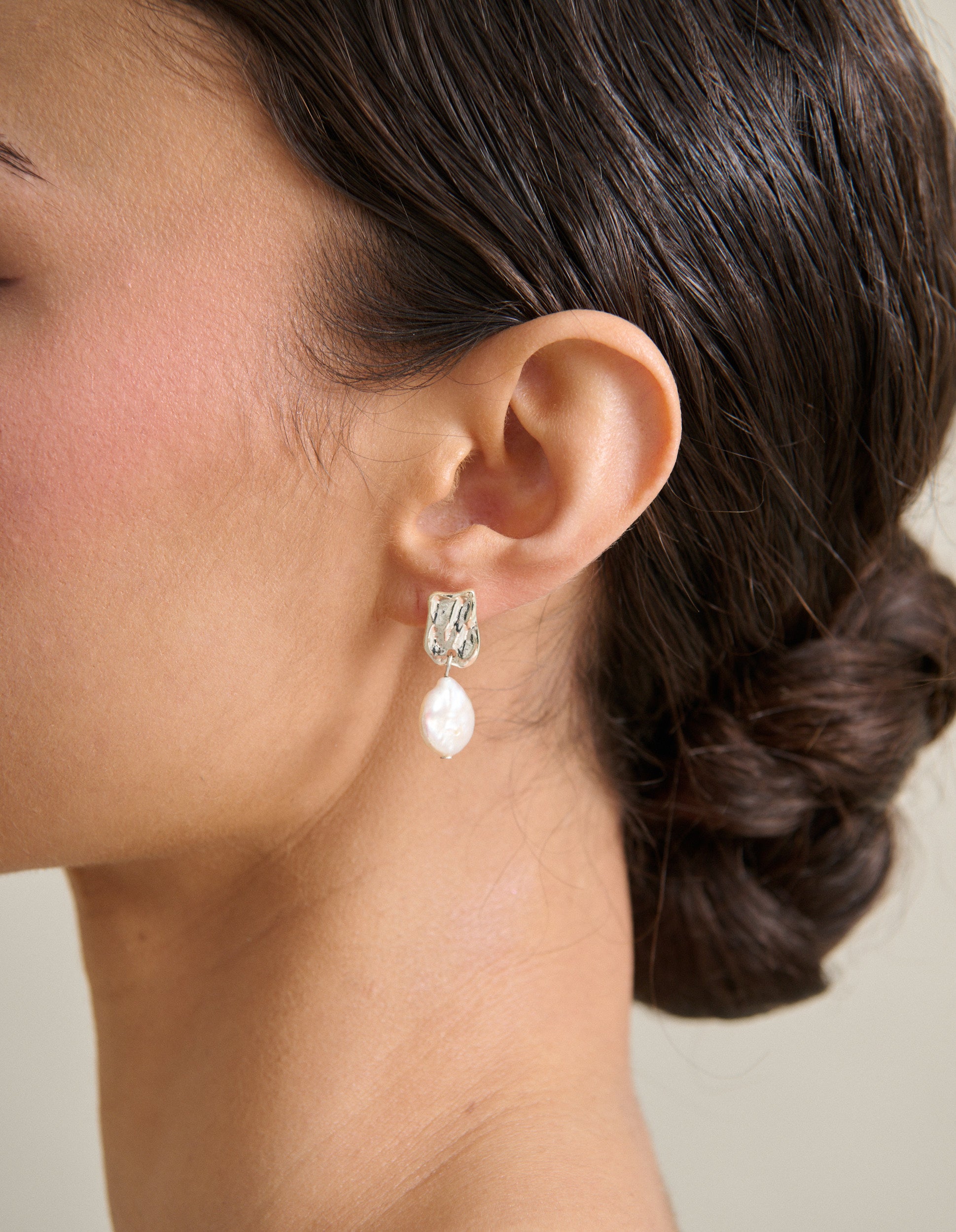 Messina Pearl Sterling Silver Plated Earrings