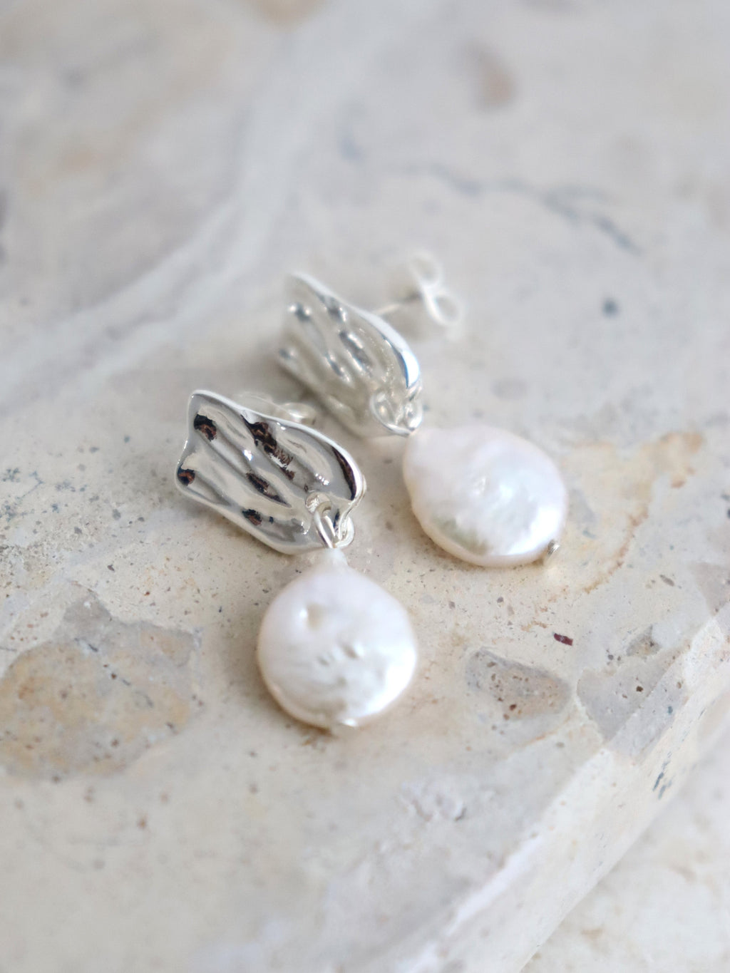 Messina Pearl Sterling Silver Plated Earrings