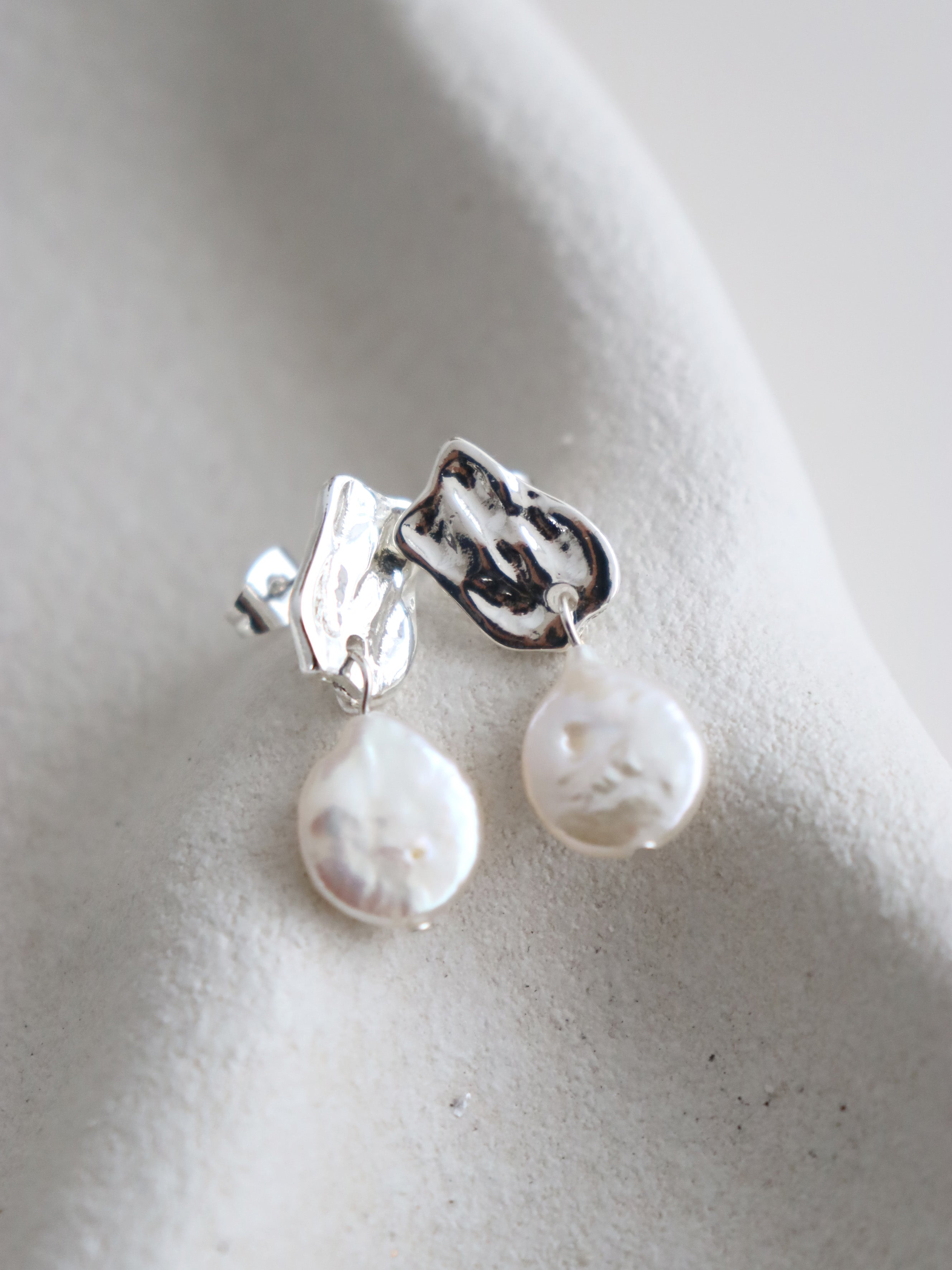 Messina Pearl Sterling Silver Plated Earrings