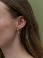 Hammered Drop Earrings - 18K Gold Plated