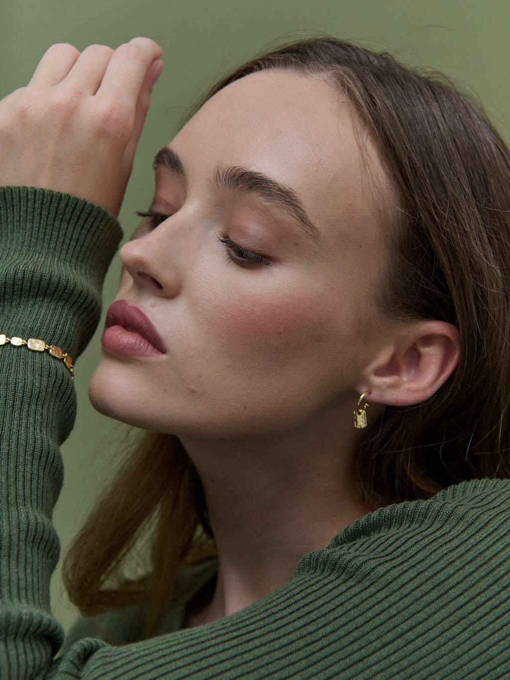 Hammered Drop Earrings - 18K Gold Plated