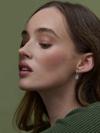 Hammered Drop Sterling Silver Plated Earrings