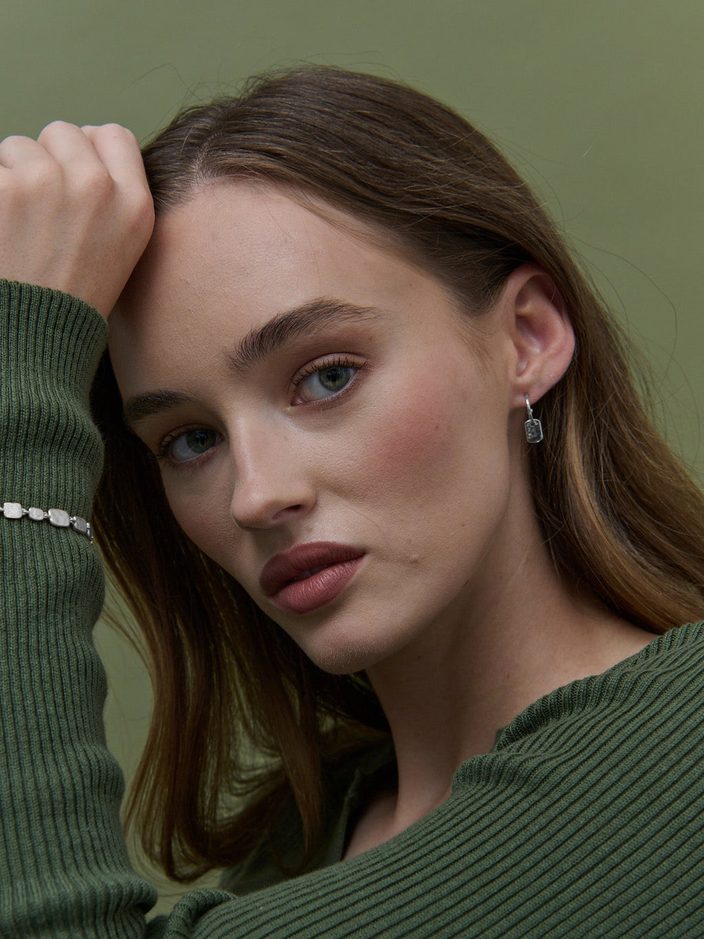 Hammered Drop Sterling Silver Plated Earrings