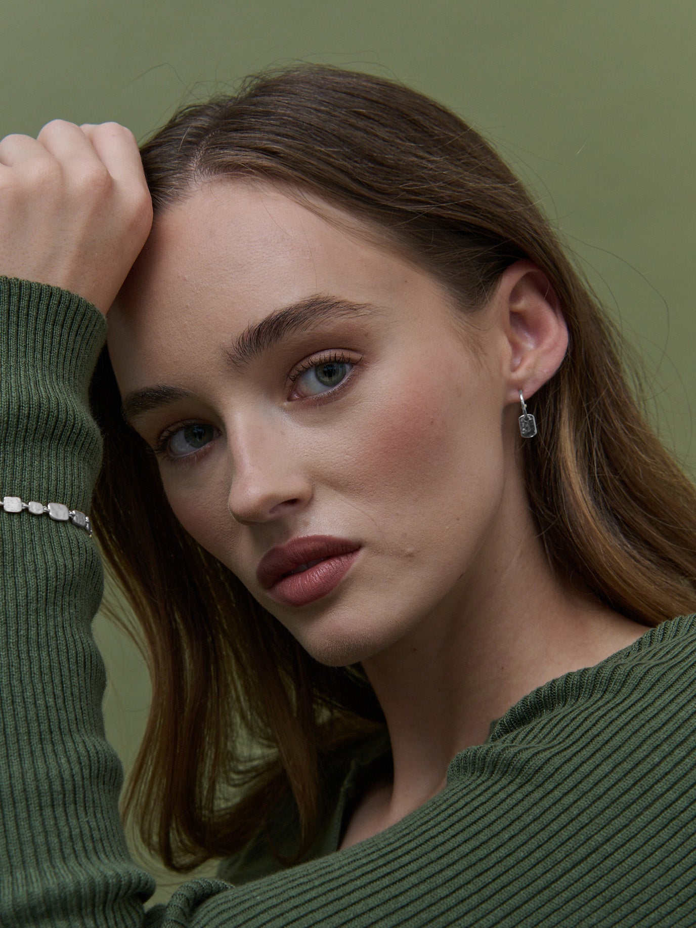 Hammered Drop Sterling Silver Plated Earrings
