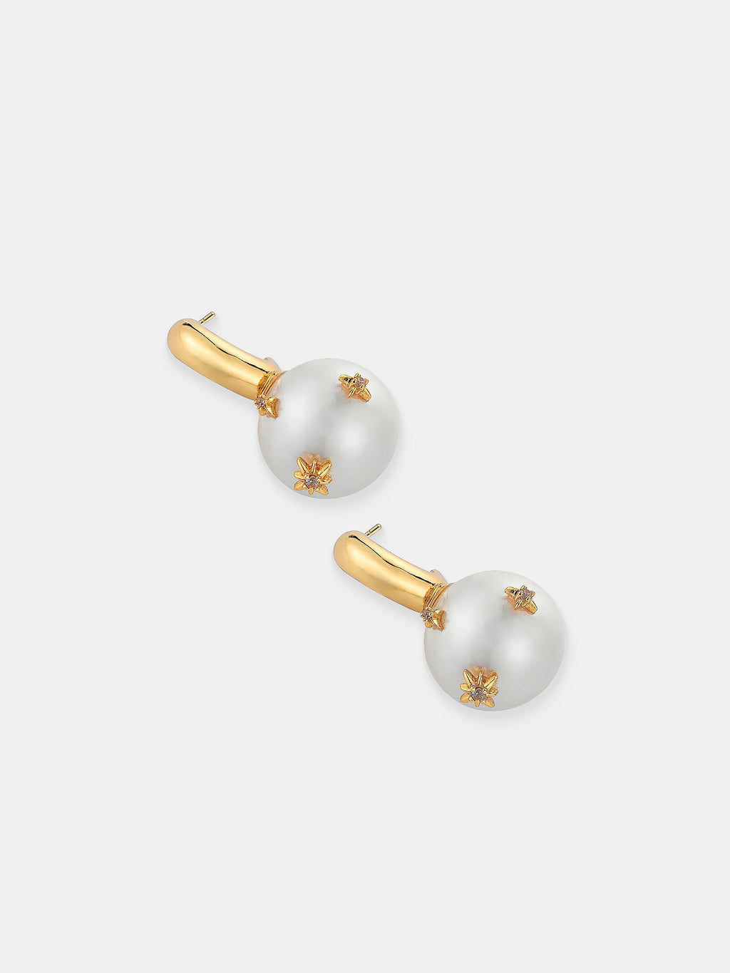 Layla Glass Pearl Ball 18K Gold Plated Earrings
