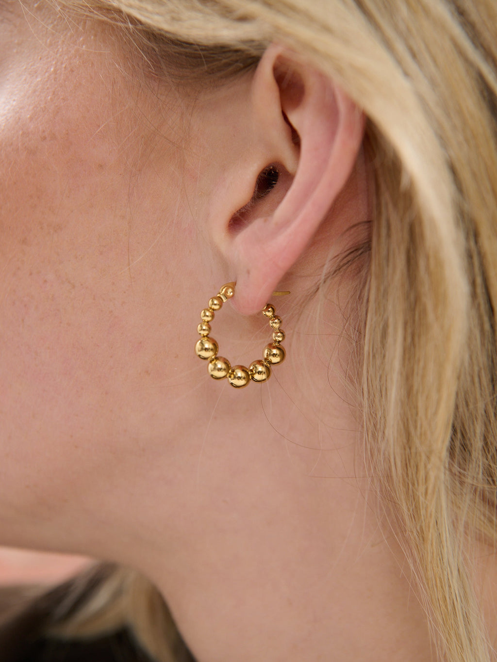 Bubble Hoop 18k Gold Plated Earrings