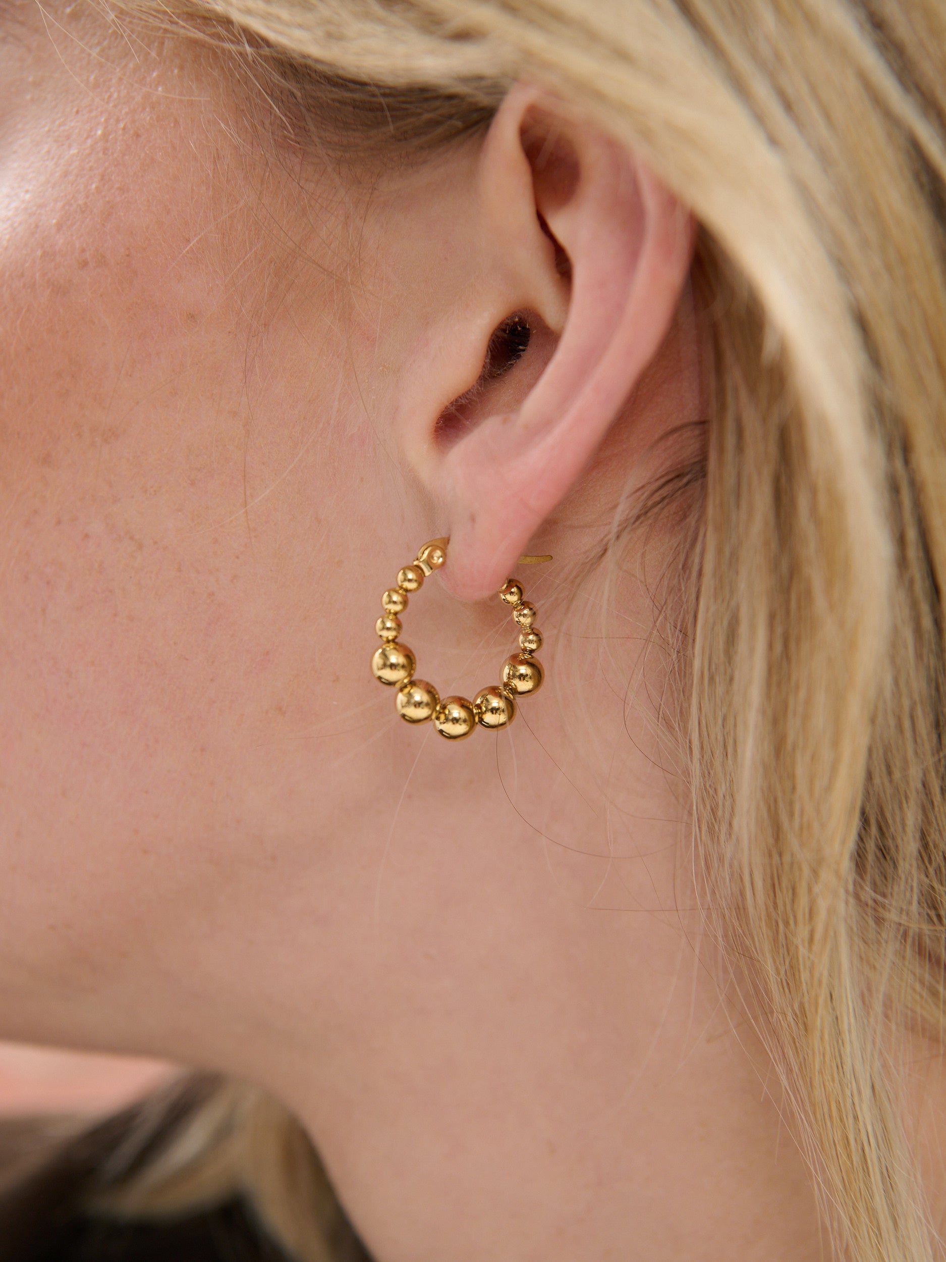 Bubble Hoop 18k Gold Plated Earrings