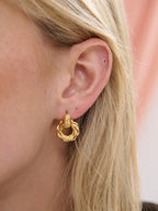 Circle Drop 18K Gold Plated Earrings