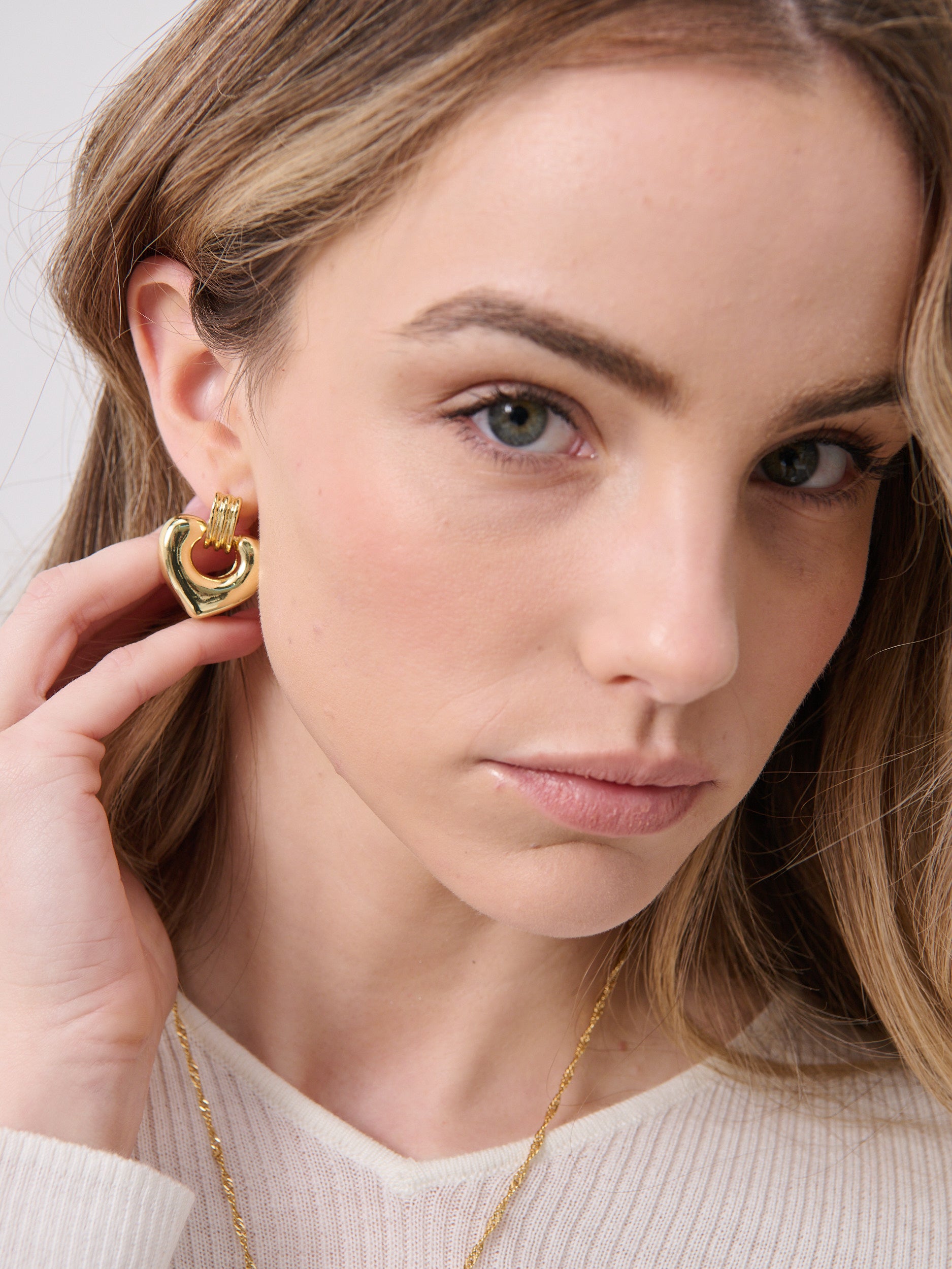 Tania Heart 18K Gold Plated Earrings