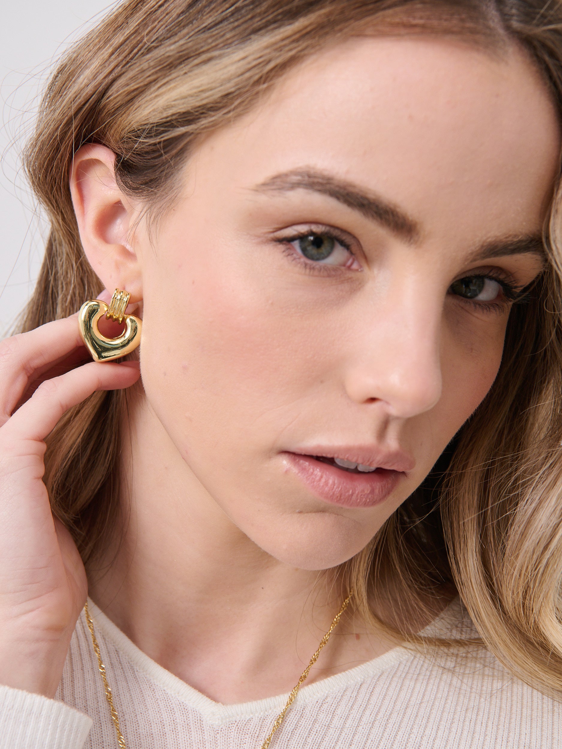 Tania Heart 18K Gold Plated Earrings