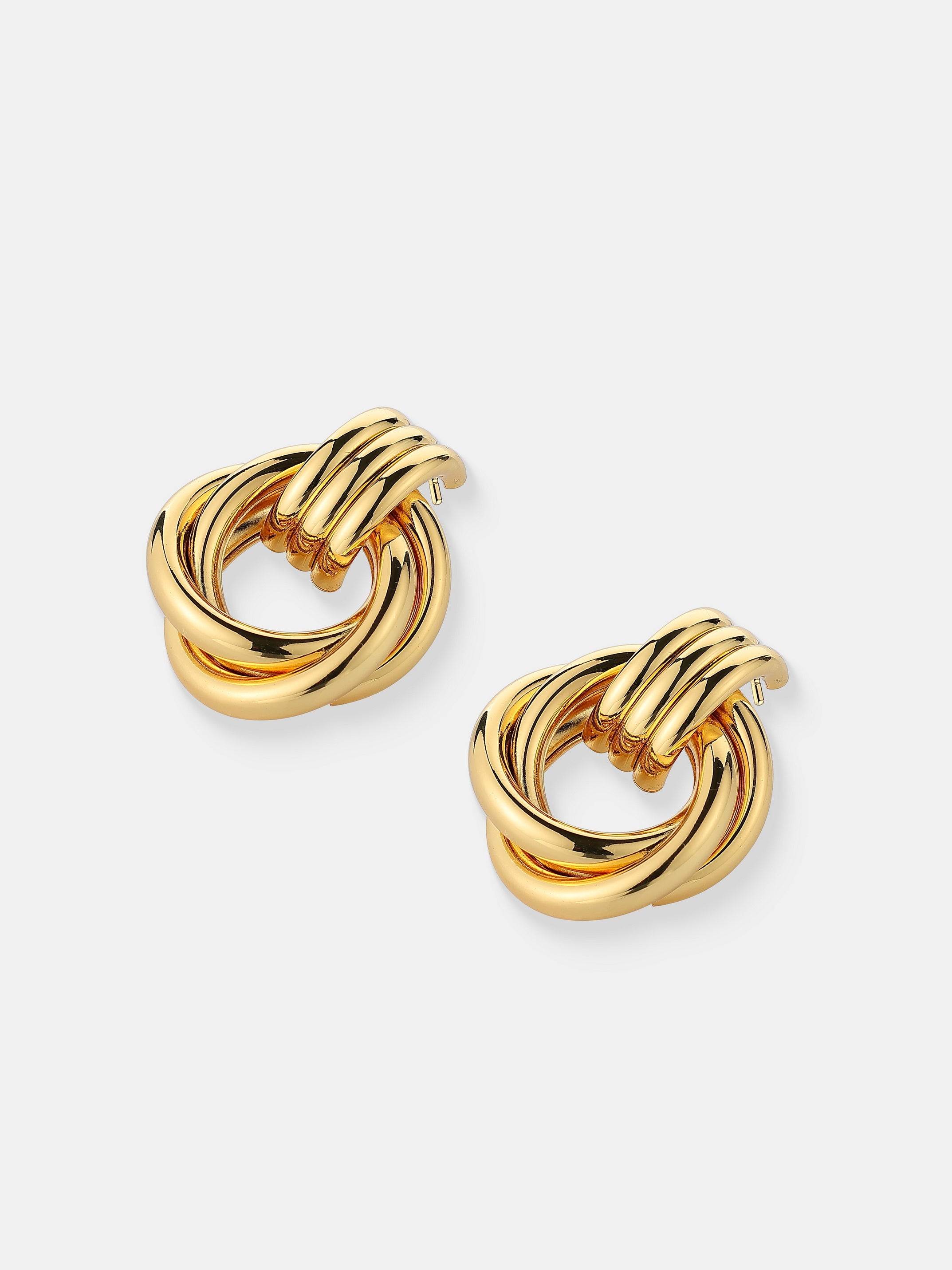 Large Knotted 18K Gold Plated Earrings