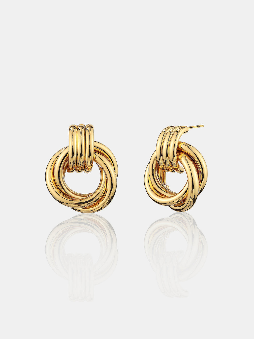 Large Knotted 18K Gold Plated Earrings