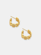 Popcorn Chain 18K Gold Plated Earrings