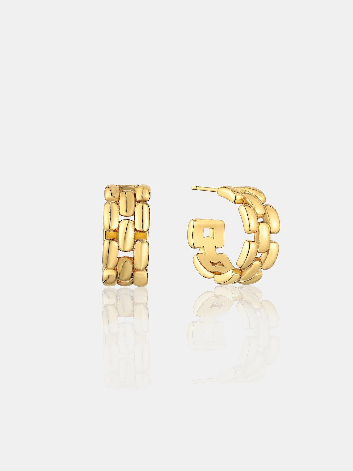 Popcorn Chain 18K Gold Plated Earrings