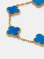 Charlotte Gold Clover Bracelet - Blue