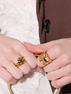 Hammered 18K Gold Plated Ring