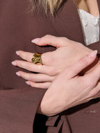Hammered 18K Gold Plated Ring