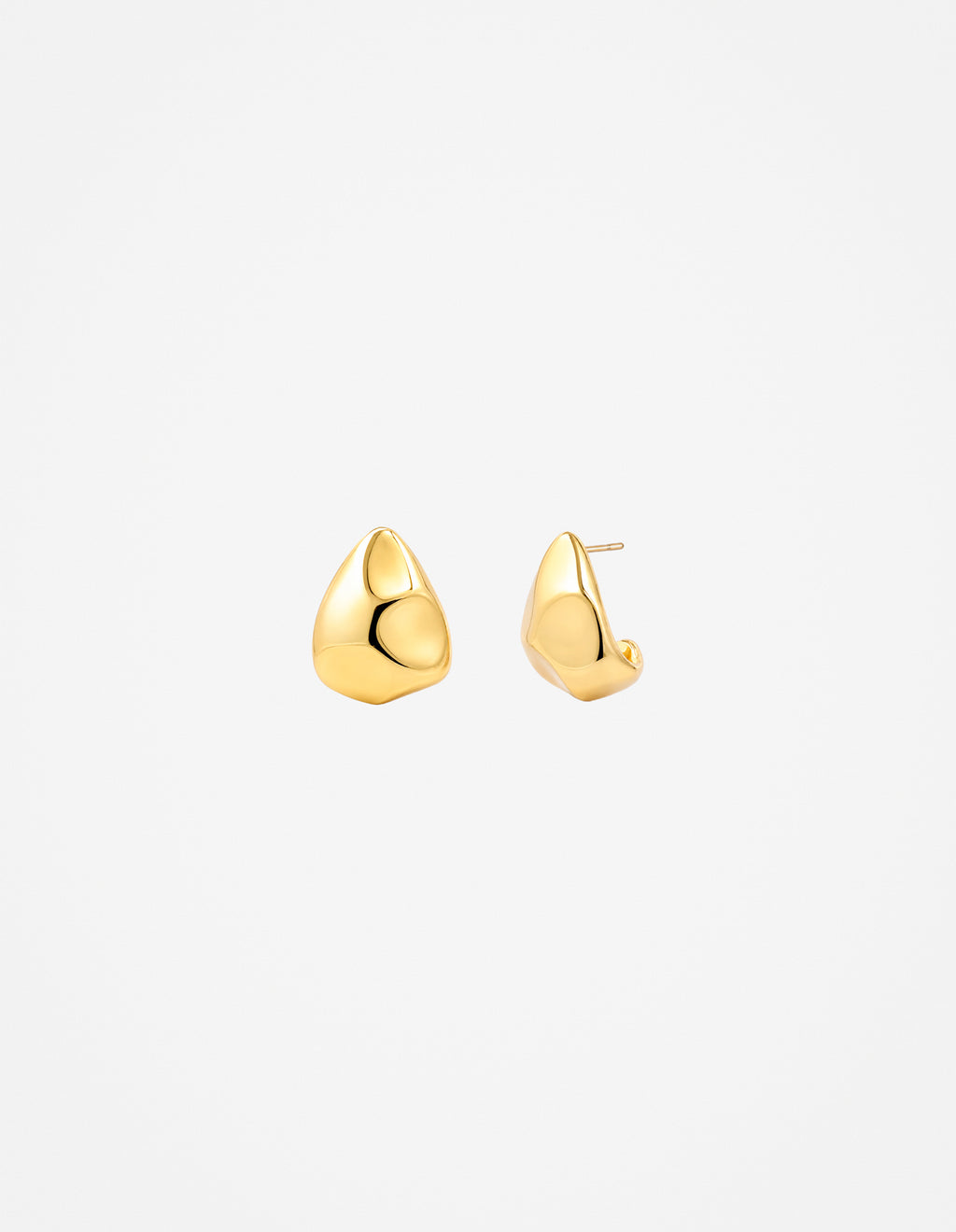 Hammered Droplet 18K Gold Plated Earrings