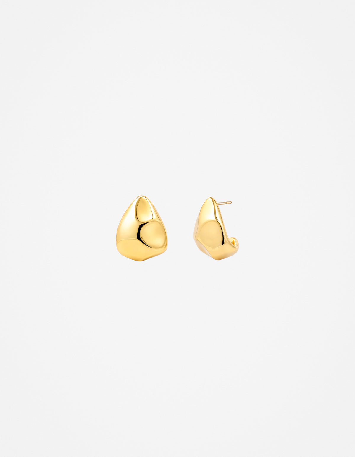 Hammered Droplet 18K Gold Plated Earrings