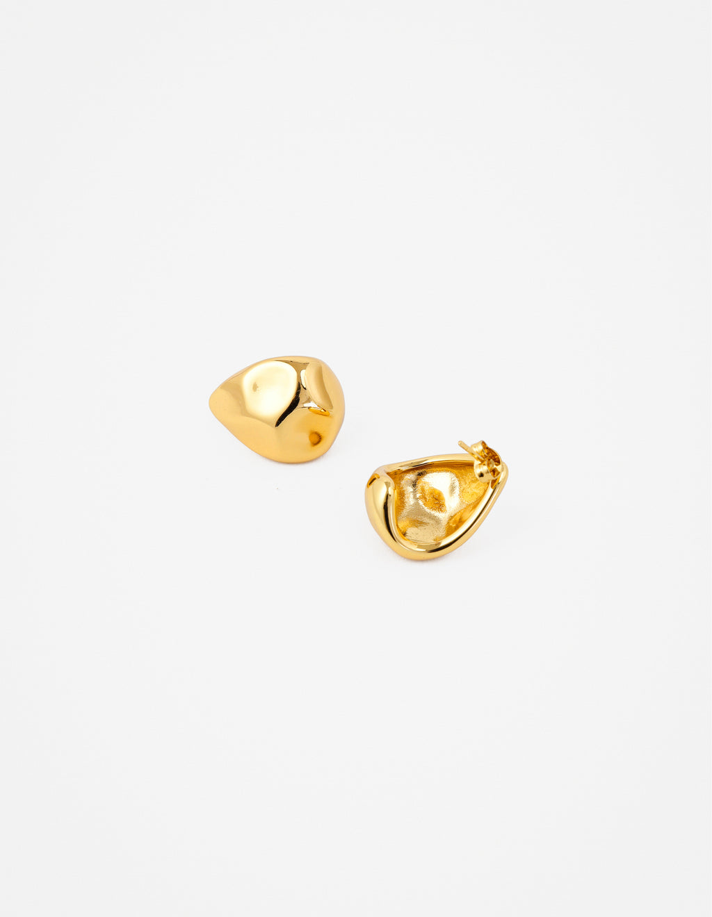 Hammered Droplet 18K Gold Plated Earrings
