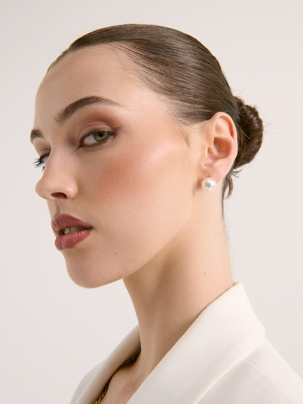 Marisol Glass Pearl Earrings in 18K Gold Plated