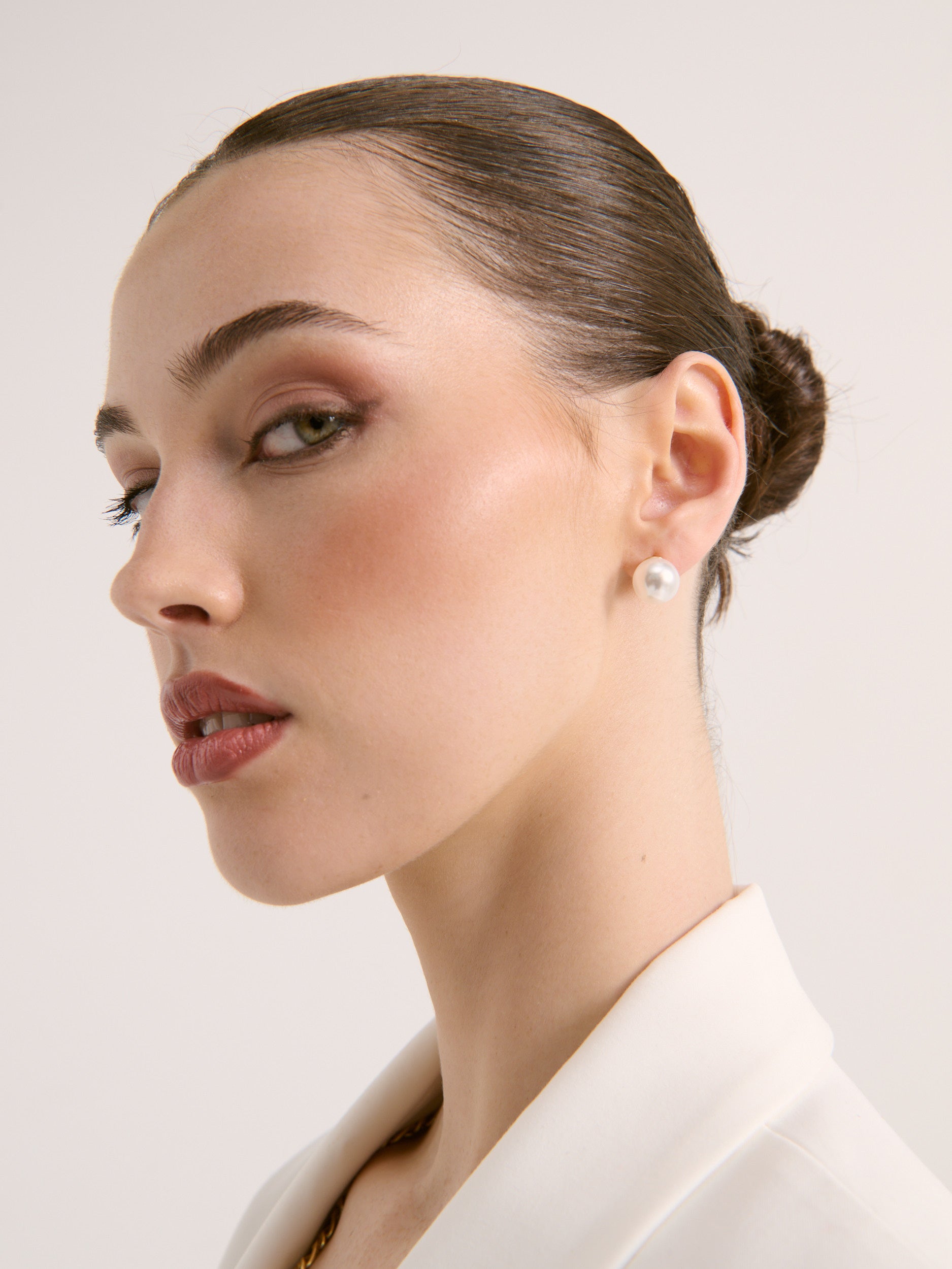 Marisol Glass Pearl Earrings in 18K Gold Plated