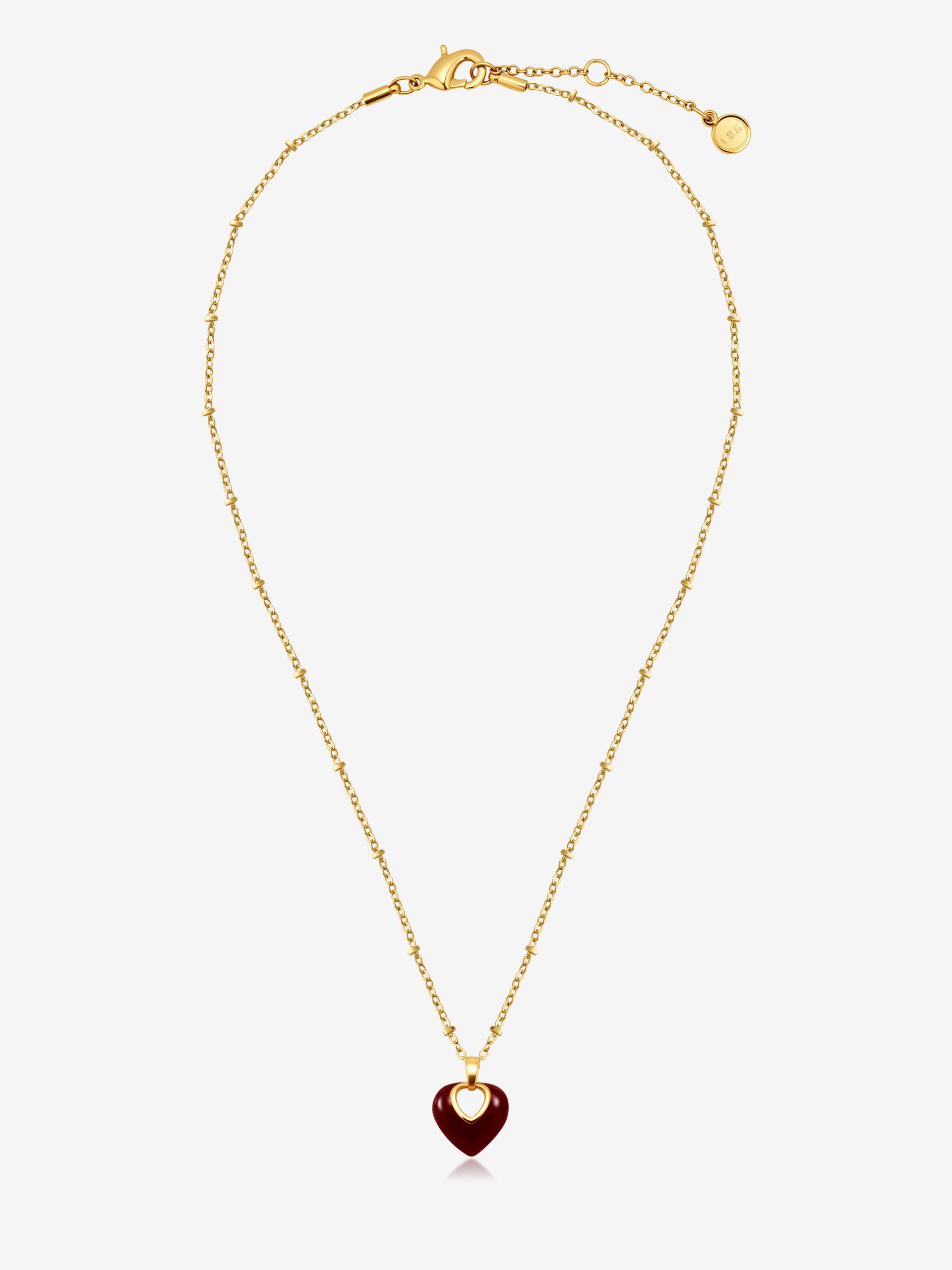 Jules Heart Red Necklace - Gold