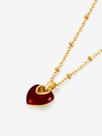Jules Heart Red Necklace - Gold