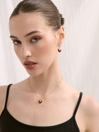 Jules Heart Red Necklace - Gold
