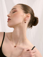 Jules Heart Red 18K Gold Plated Earrings